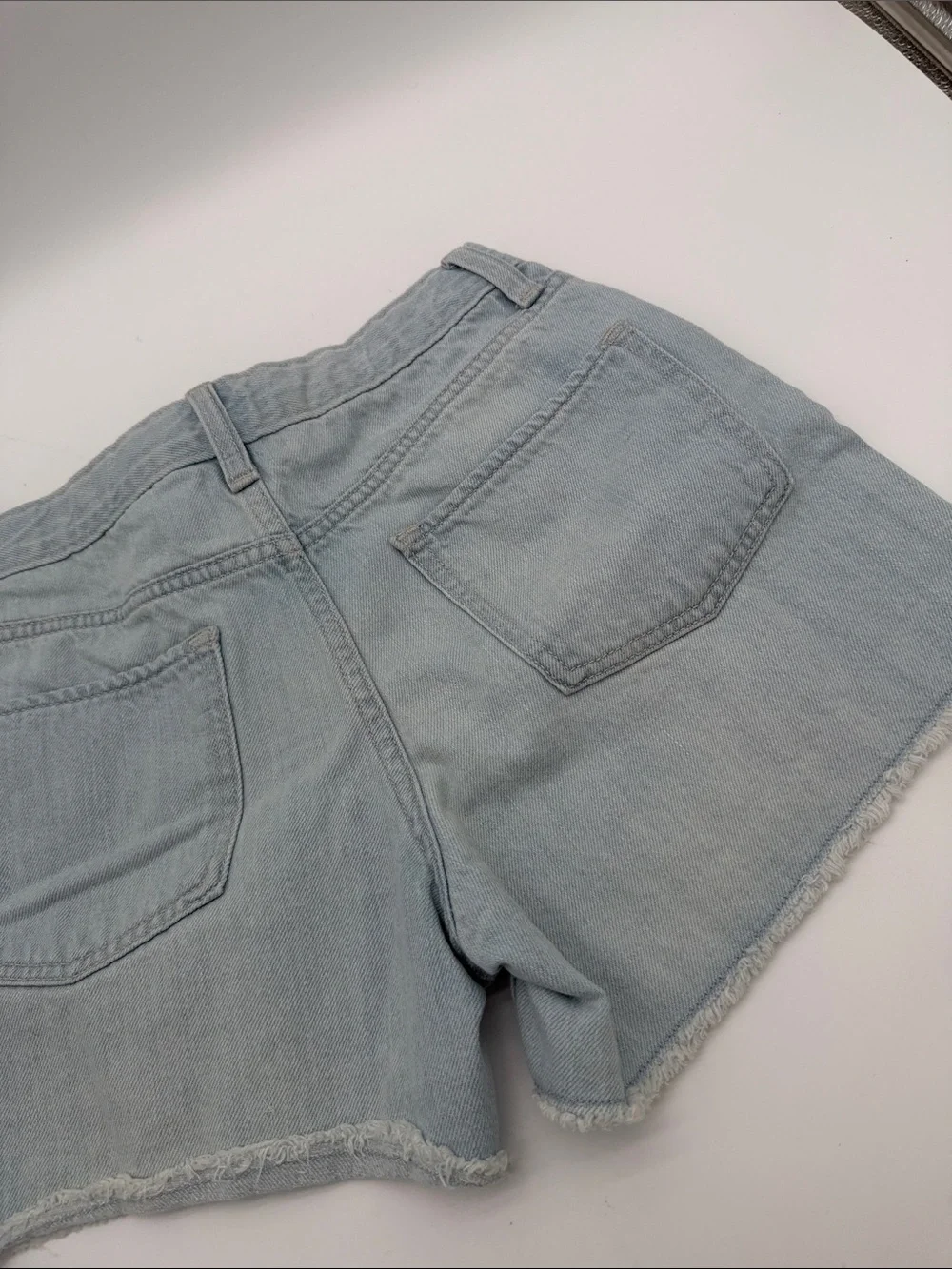 Old Navy Light Blue Denim Shorts with Frayed Hem